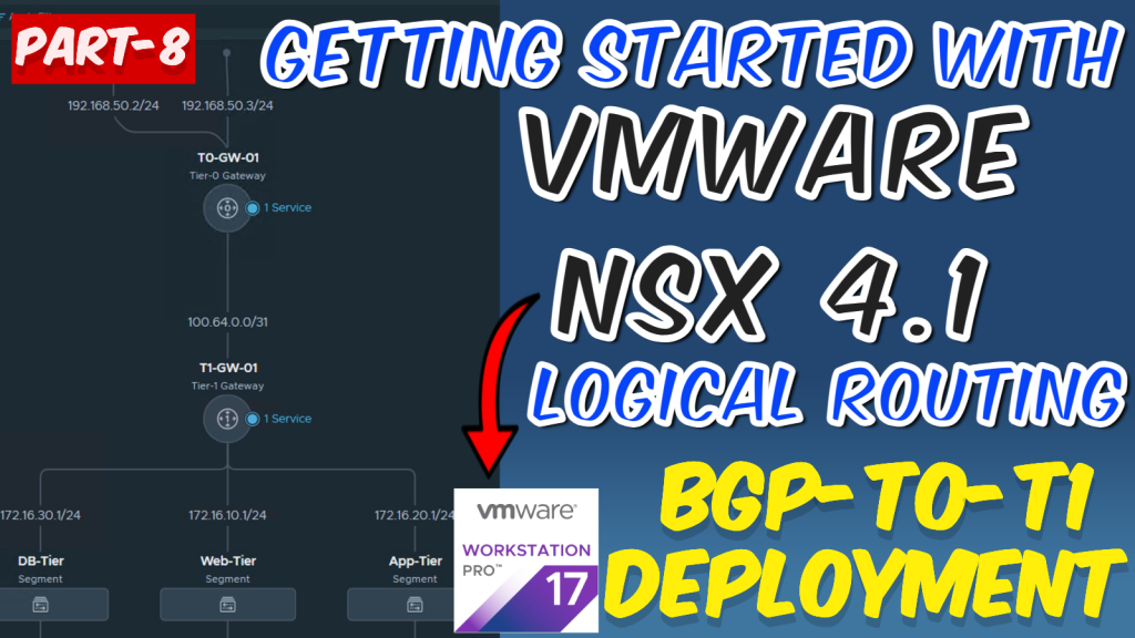 Part-8 | Getting Started with VMware NSX 4.1 in Homelab using VMware Workstation | BGP T0 T1 Config